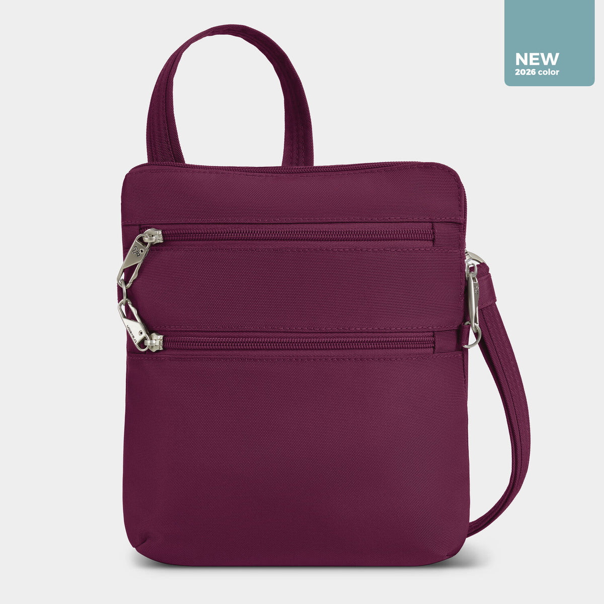 Anti Theft Classic Slim Double Zip Crossbody