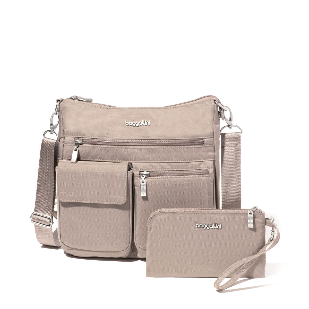 Baggallini Modern Everywhere Slim Crossbody — Sterling Shimmer