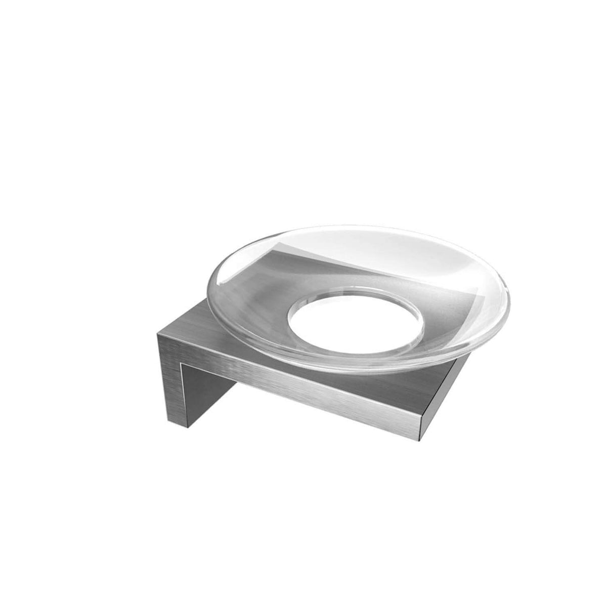 Erupt Glass Soap Dish - Brushed Nickel