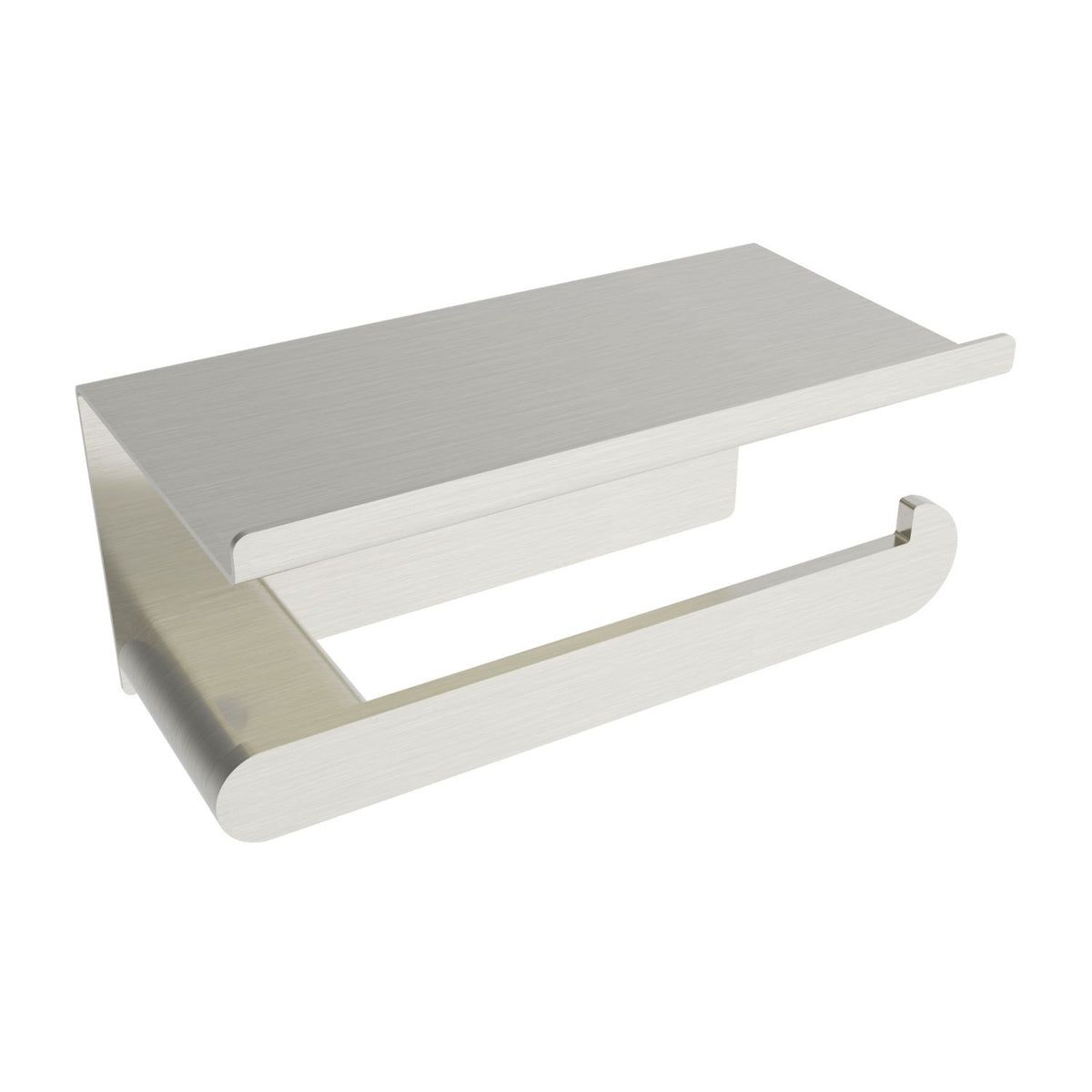 Flow Toilet Paper Holder With Shelf - Brushed Nickel
