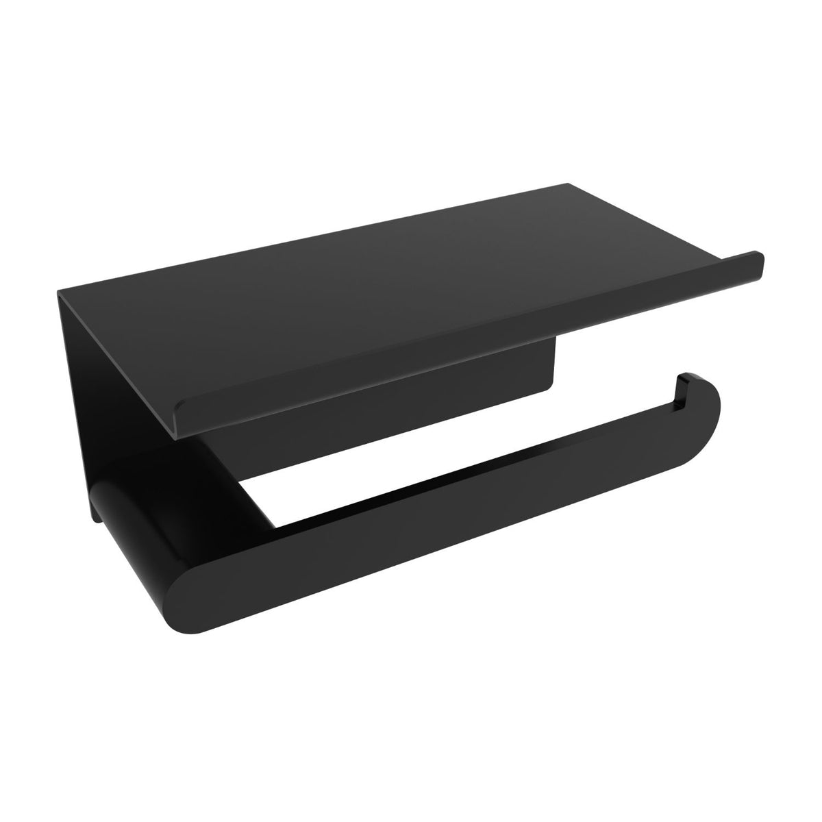 Flow Toilet Paper Holder With Shelf - Matte Black
