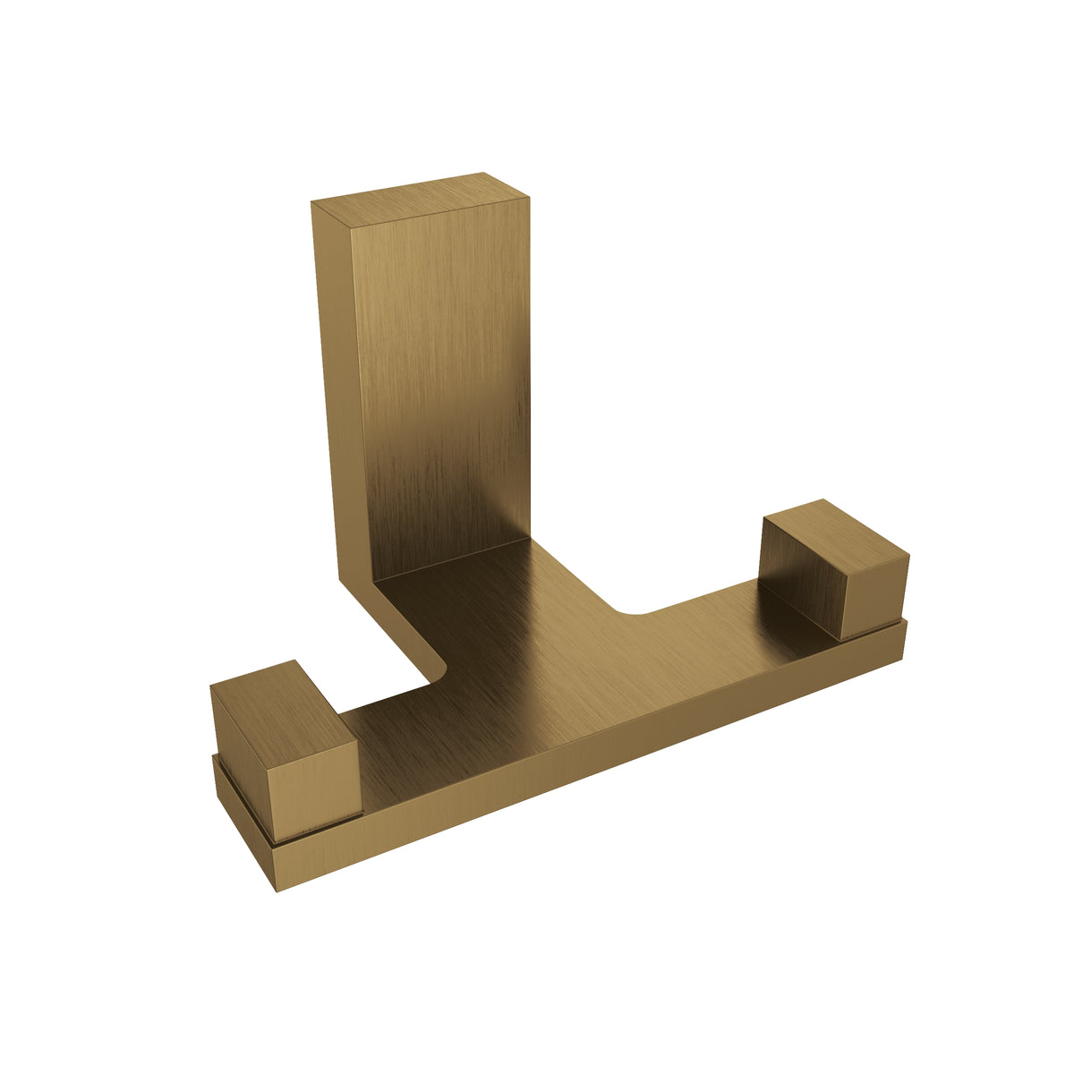 Fire Double Towel Hook - Brushed Gold