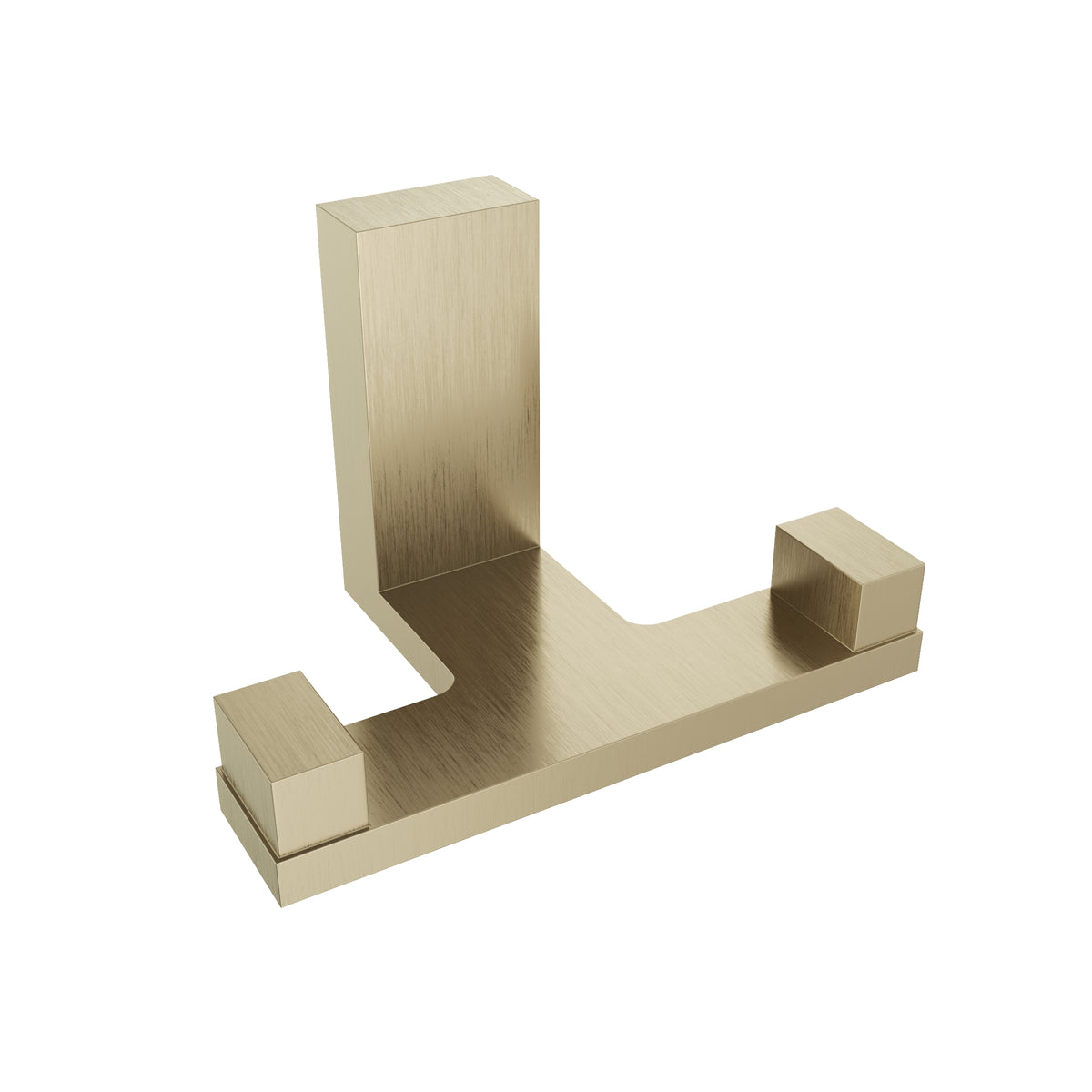 Fire Double Towel Hook - Satin Brass