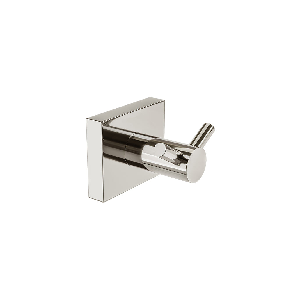 Crater Double Towel Hook - Small (2") - Polished Nickel