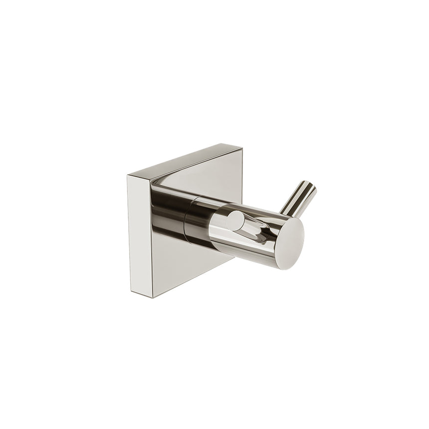 Crater Double Towel Hook - Small (2") - Polished Nickel