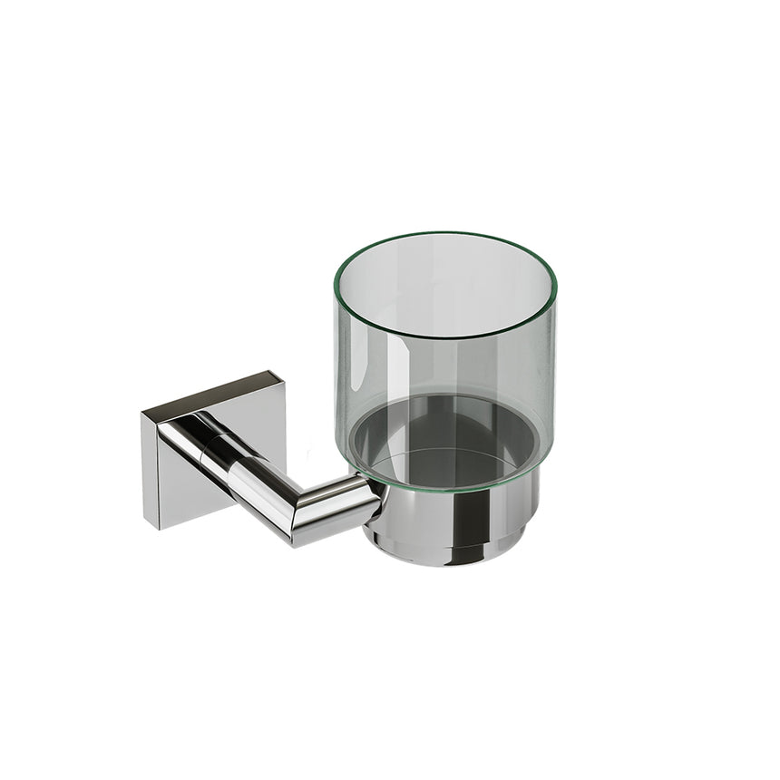 Crater Glass Tumbler - Chrome