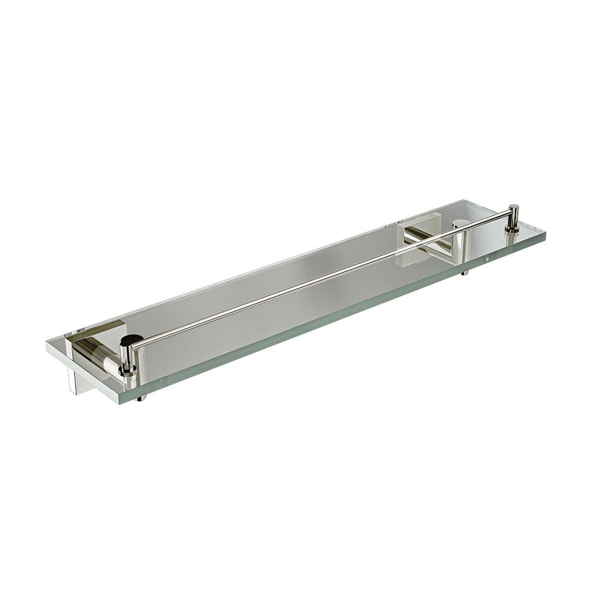 Crater Glass Shelf - Polished Nickel
