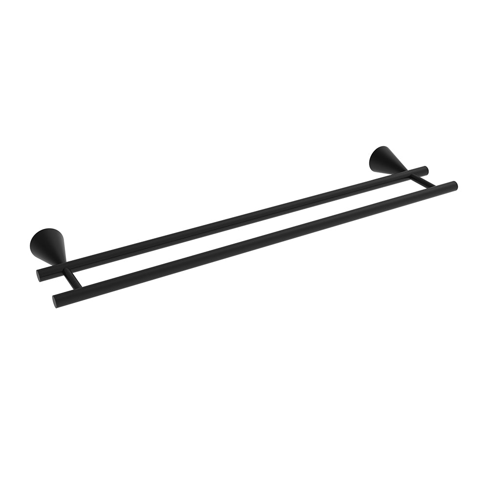 Cone 24″ Double Towel Bar - Matte Black