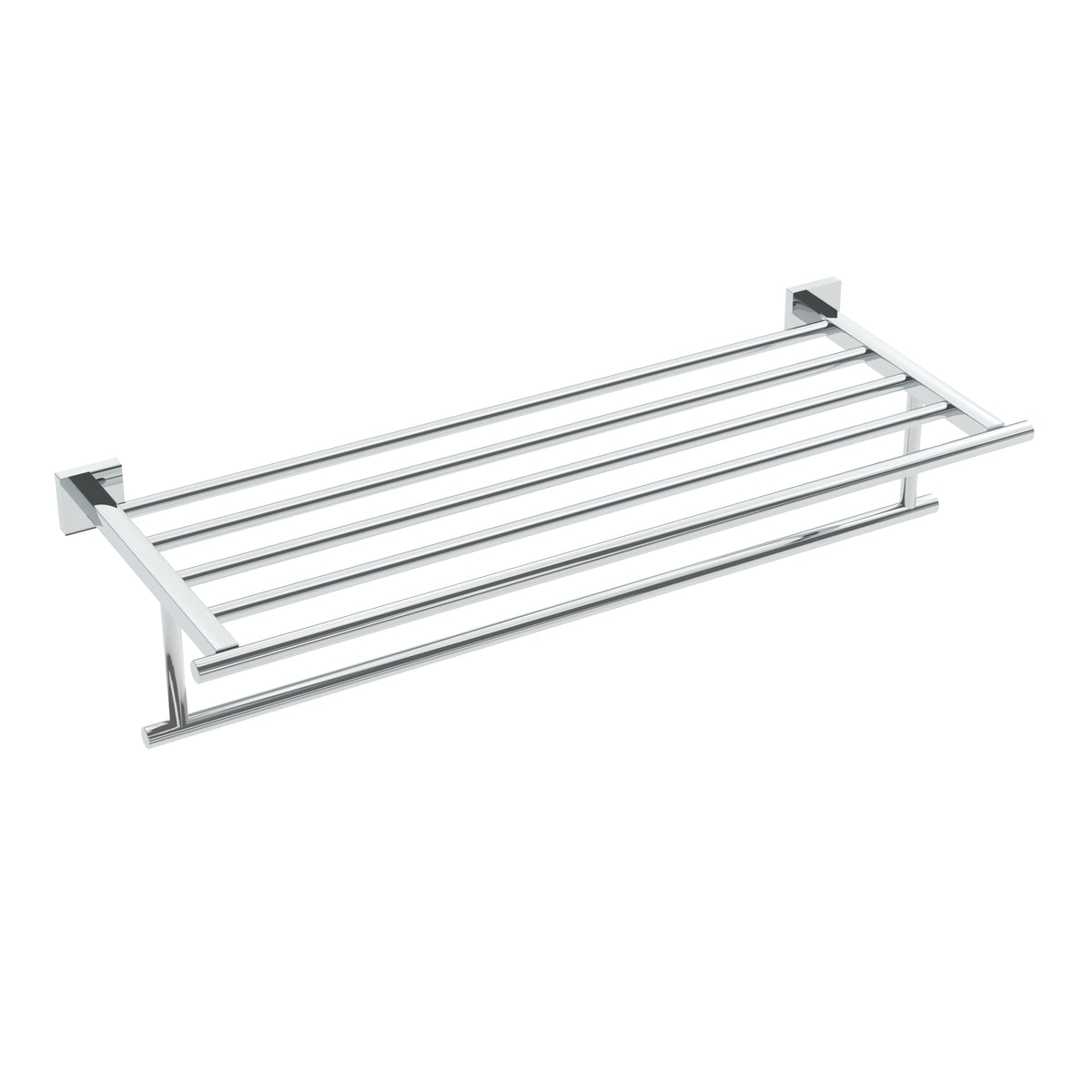 Heat Towel Shelf With Bar - Chrome