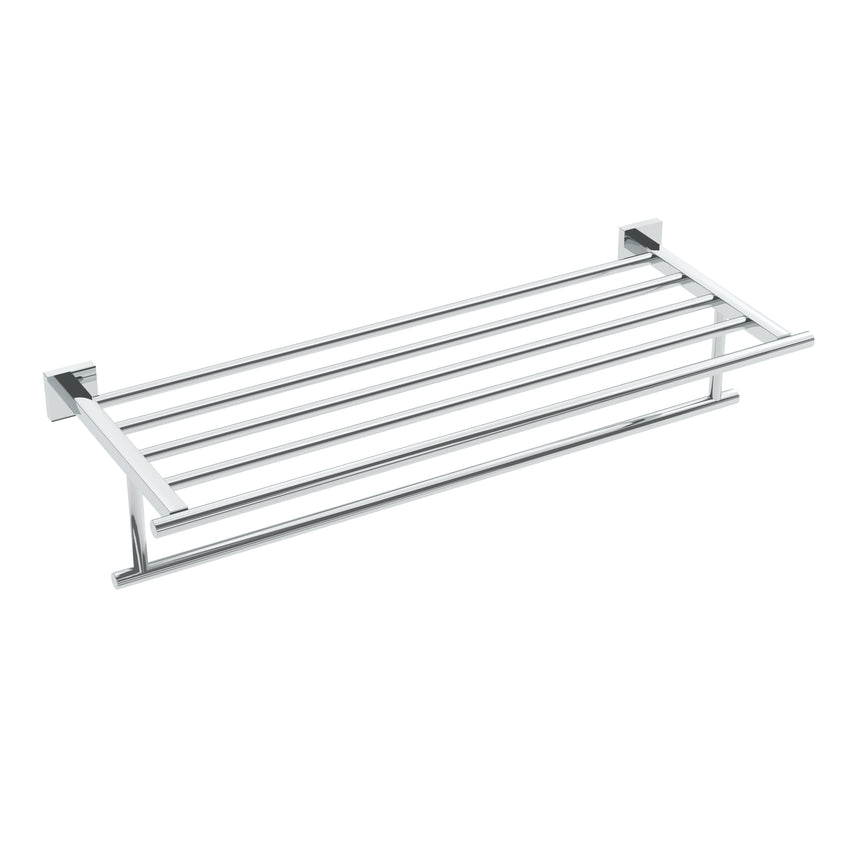 Heat Towel Shelf With Bar - Chrome