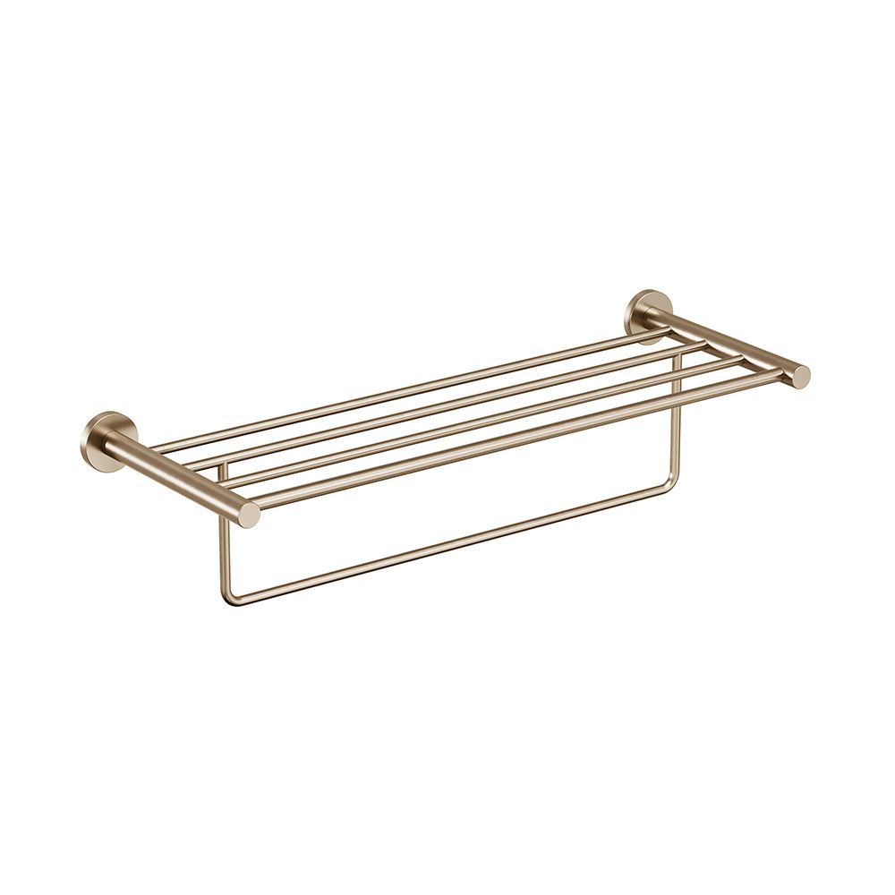 Lava Towel Shelf With Bar - Brushed Bronze