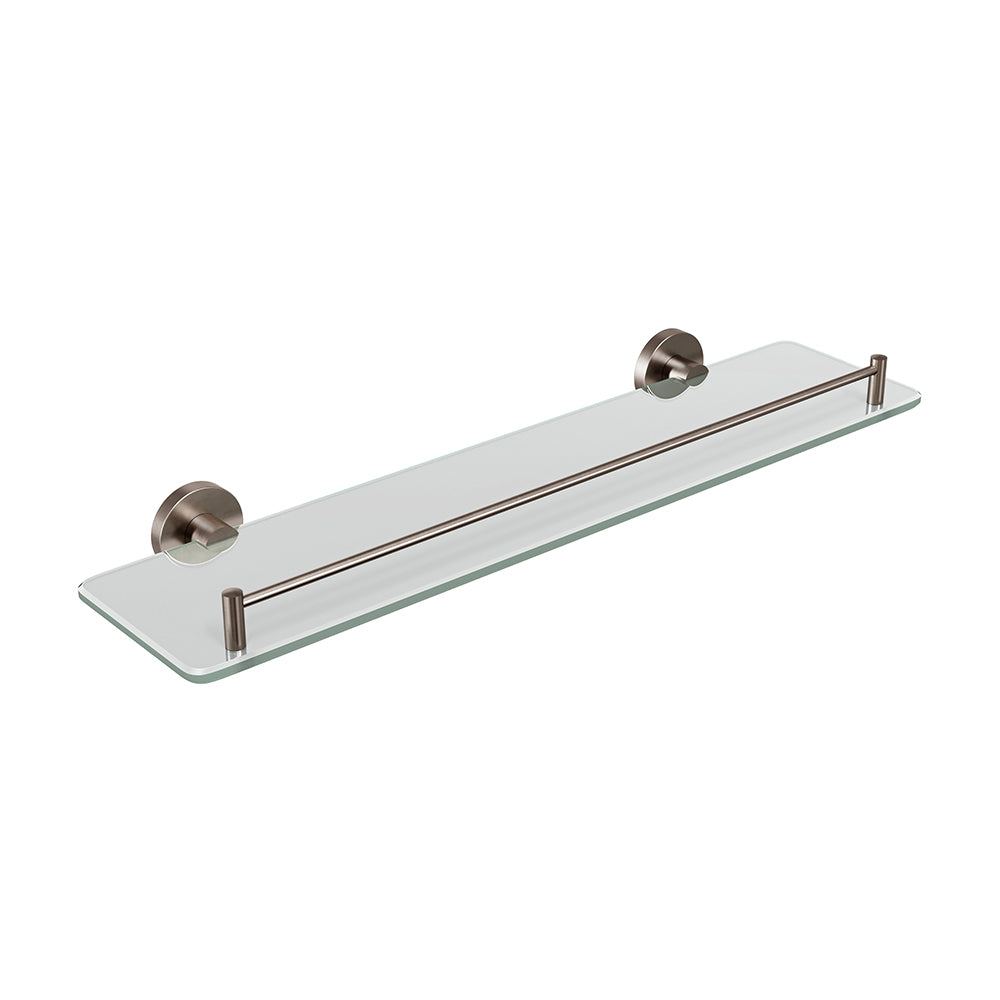 Lava Glass Shelf - Brushed Nickel