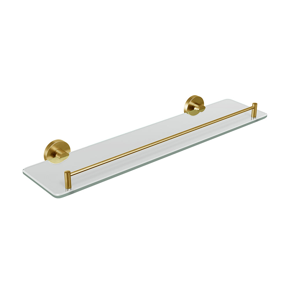Lava Glass Shelf - Brushed Gold