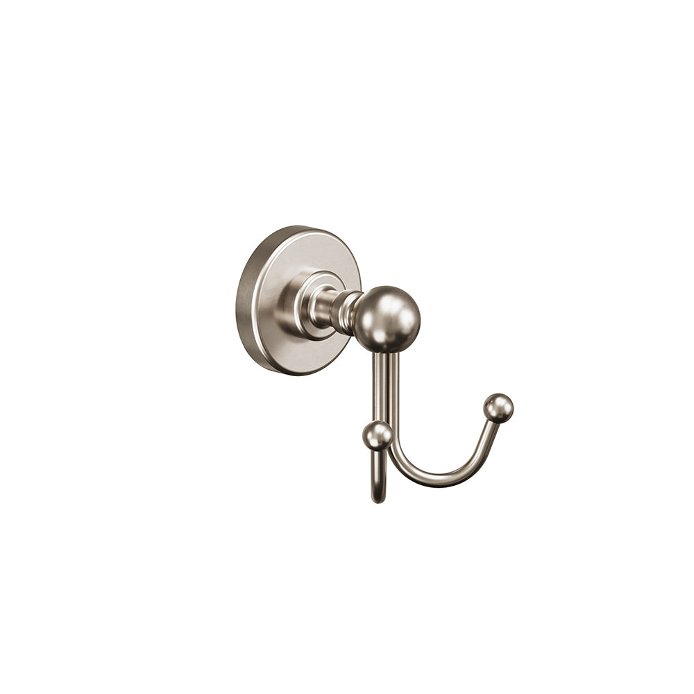 Ember Double Towel Hook - Brushed Nickel