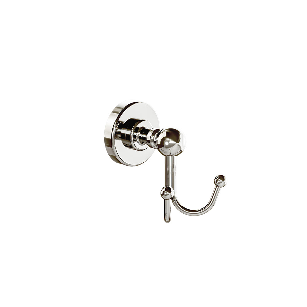 Ember Double Towel Hook - Polished Nickel