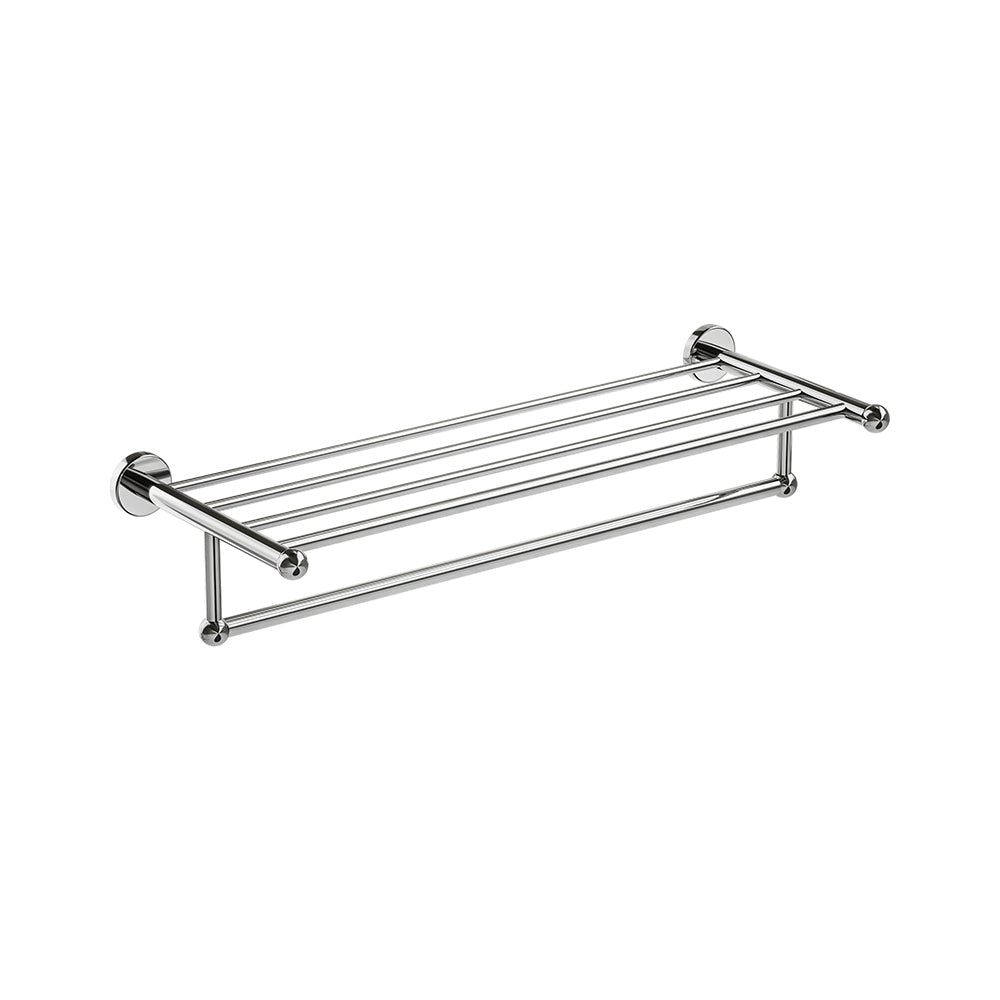 Ember Towel Shelf With Bar - Chrome
