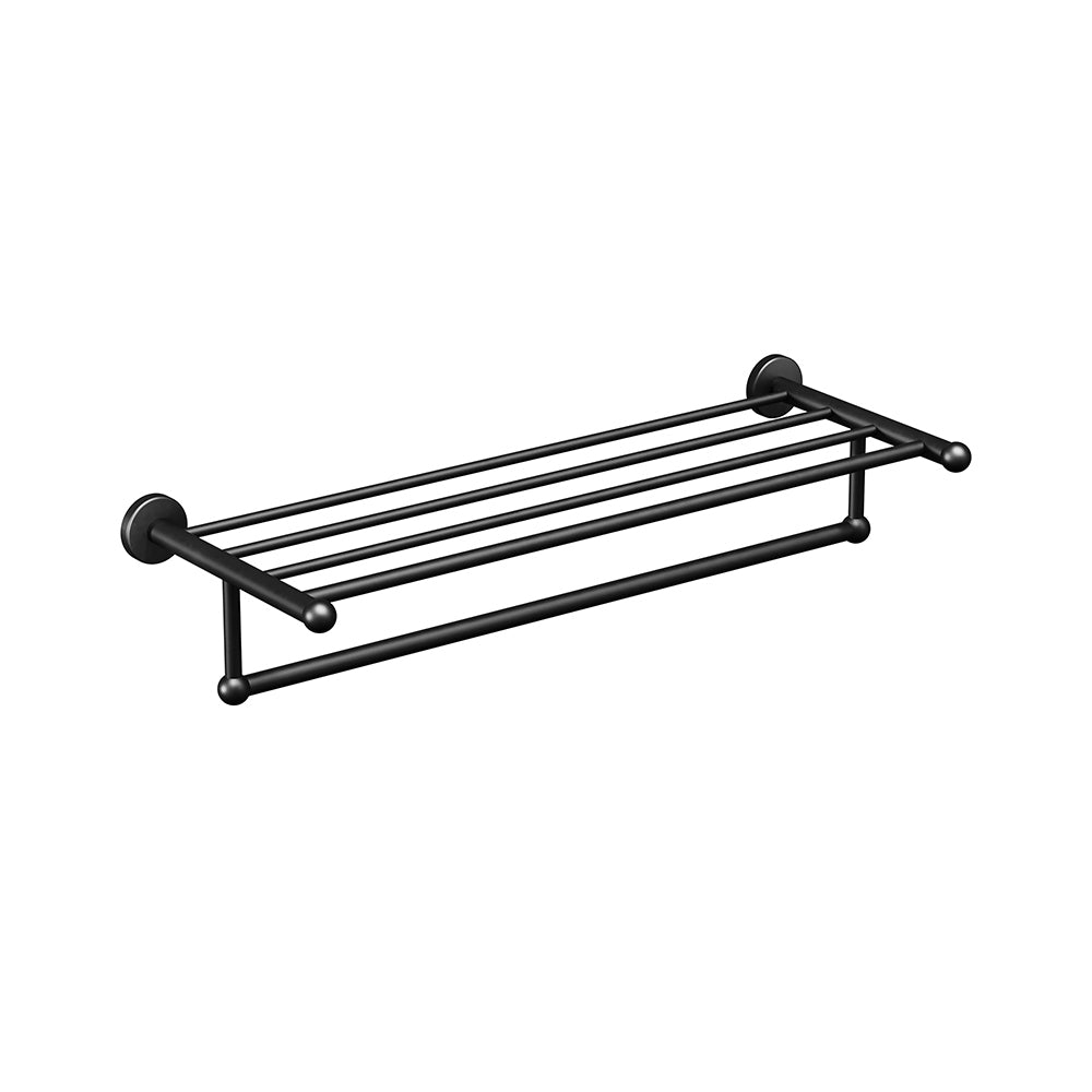 Ember Towel Shelf With Bar - Matte Black