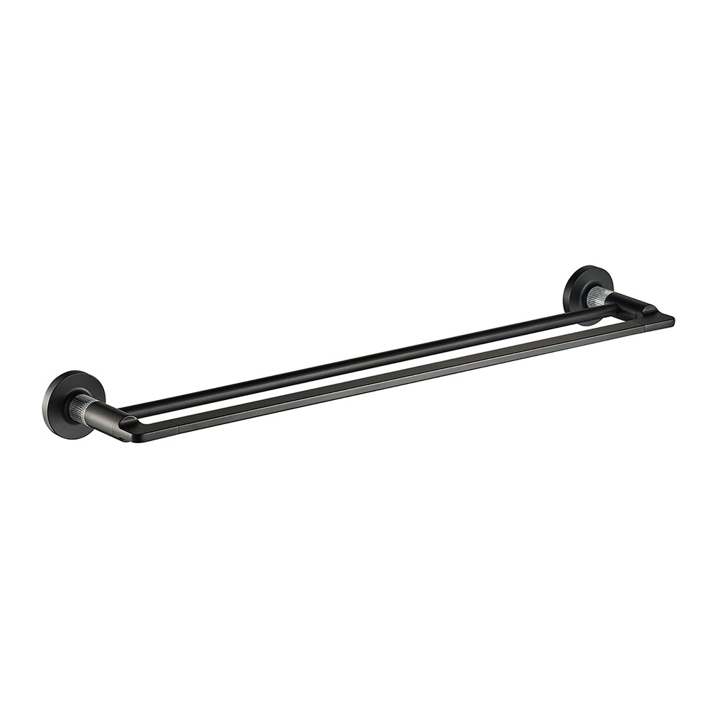 Blaze 24″ Double Towel Bar - Chrome Matte Black