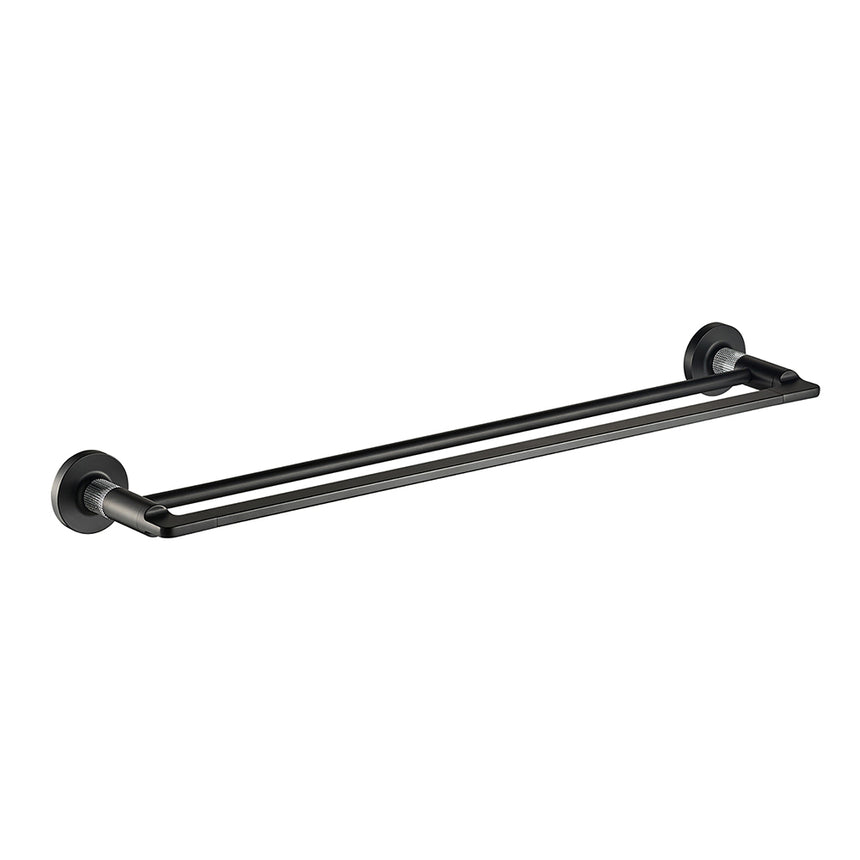 Blaze 24″ Double Towel Bar - Chrome Matte Black