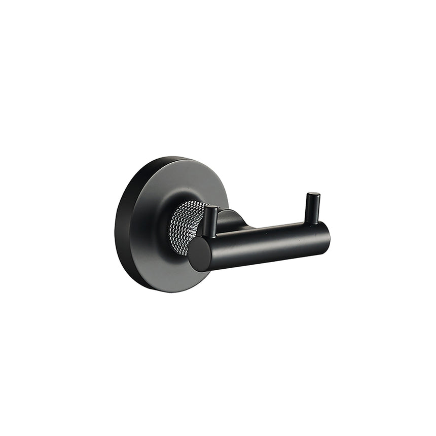 Blaze Double Towel Hook - Chrome Matte Black