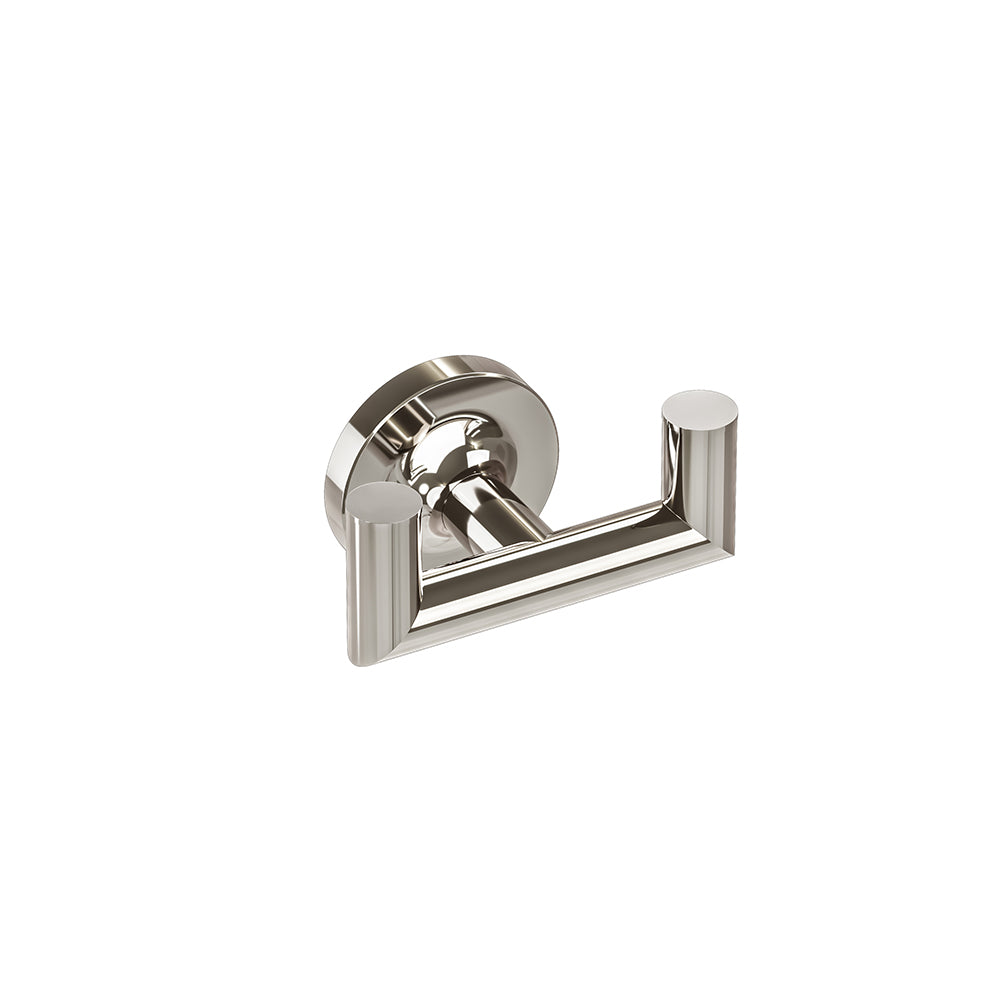 Glow Double Towel Hook - Polished Nickel