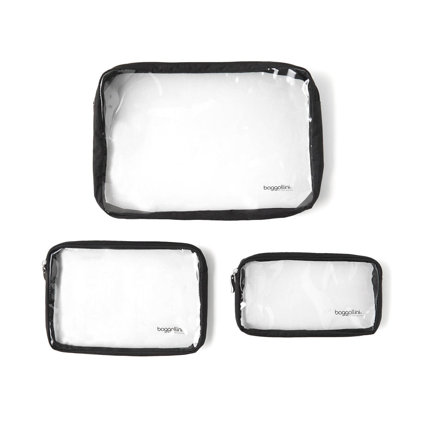 Clear Toiletry Pouch Set