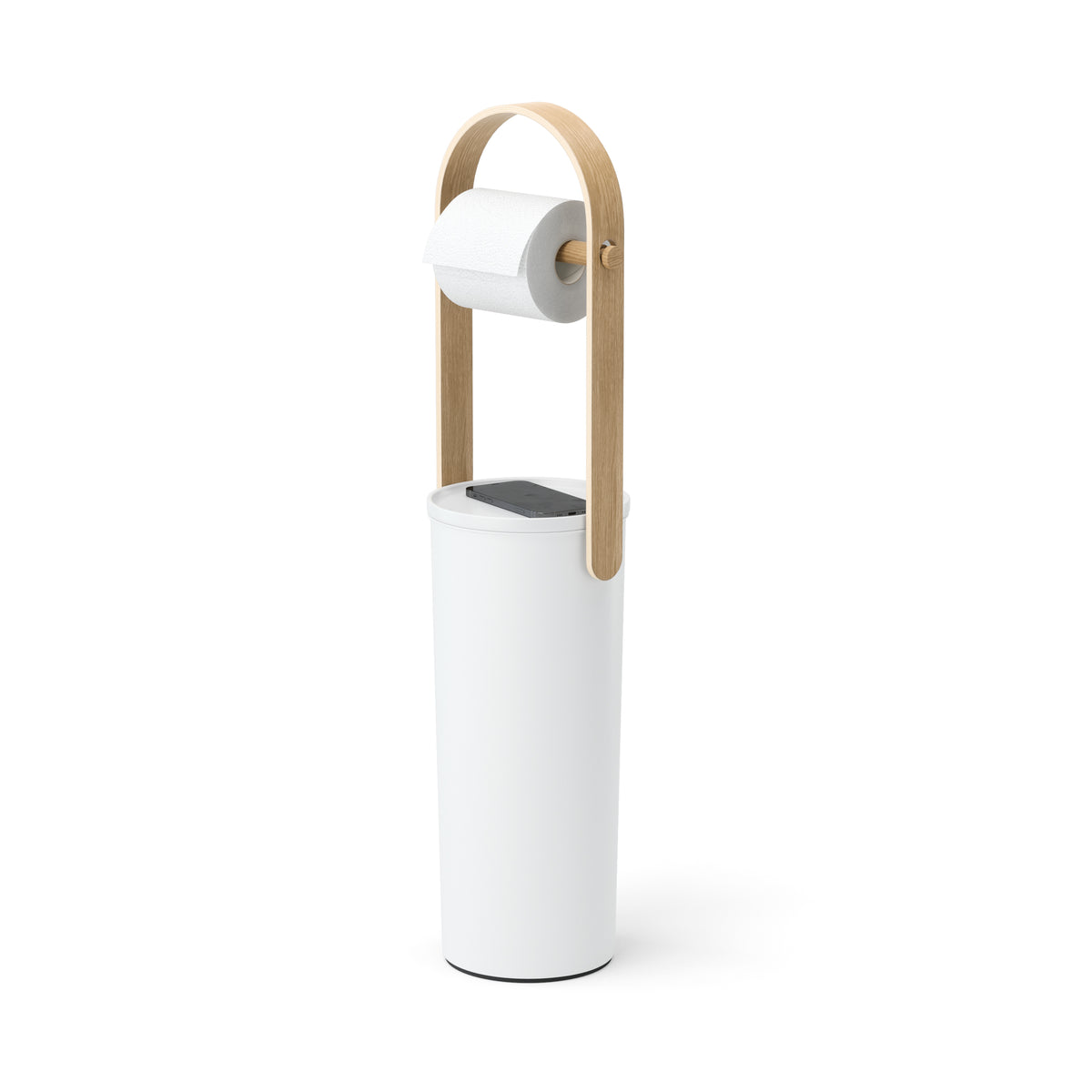 Bellwood Toilet Paper Holder & Reserve – White/Natural