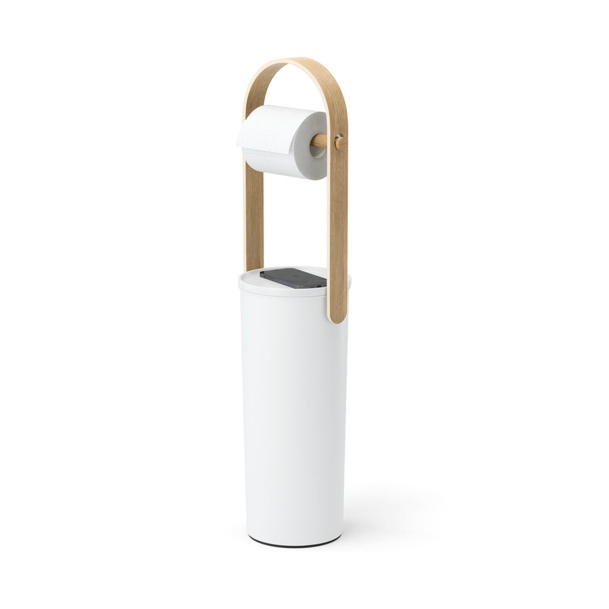 Bellwood Toilet Paper Holder & Reserve – White/Natural