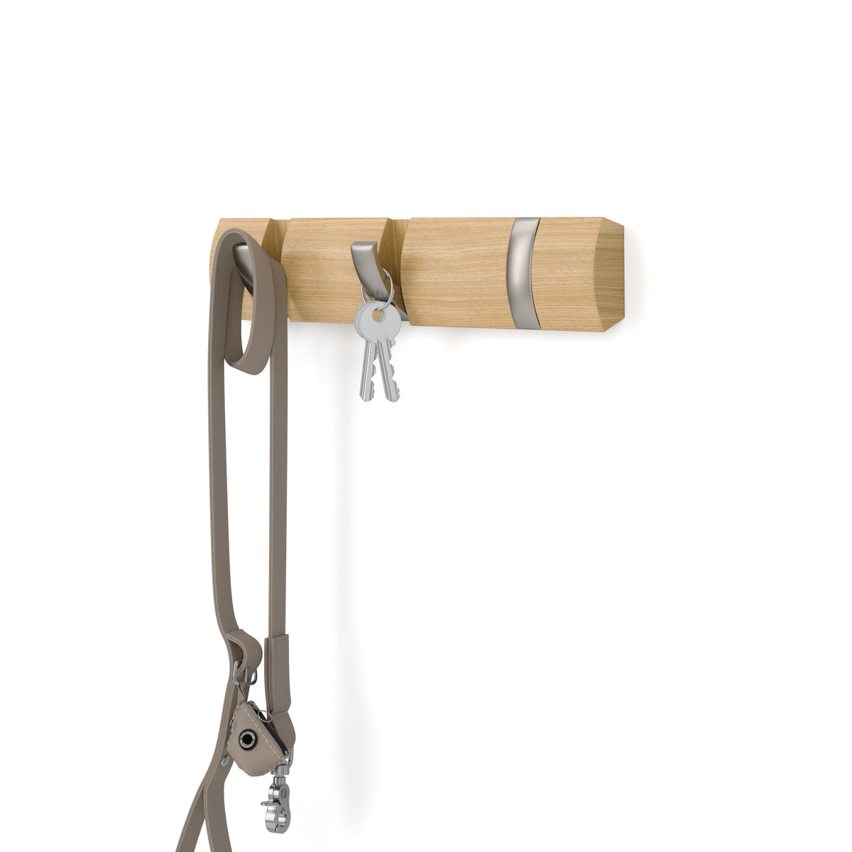 Flip Wall Mounted Hook, 3 Hook – Natural