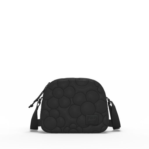 Thalia Quilted Capsule Crossbody - Black Tonal Daisy