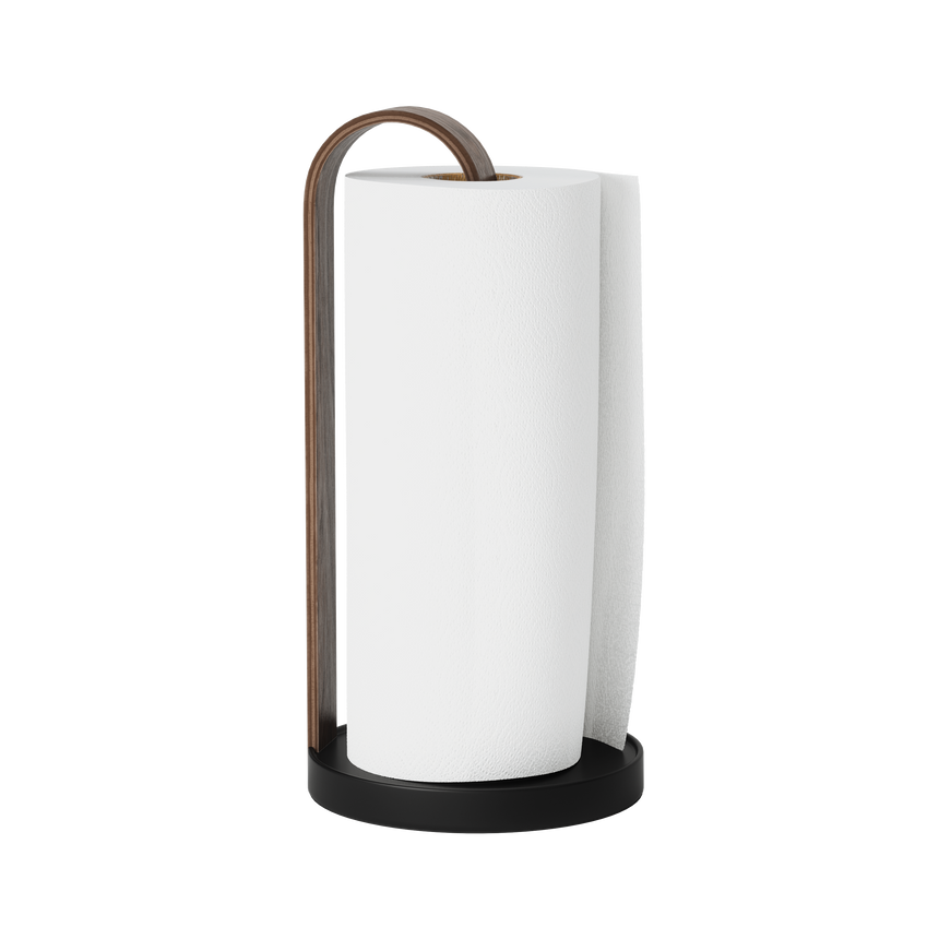 Bellwood Paper Towel Holder – Black/Walnut