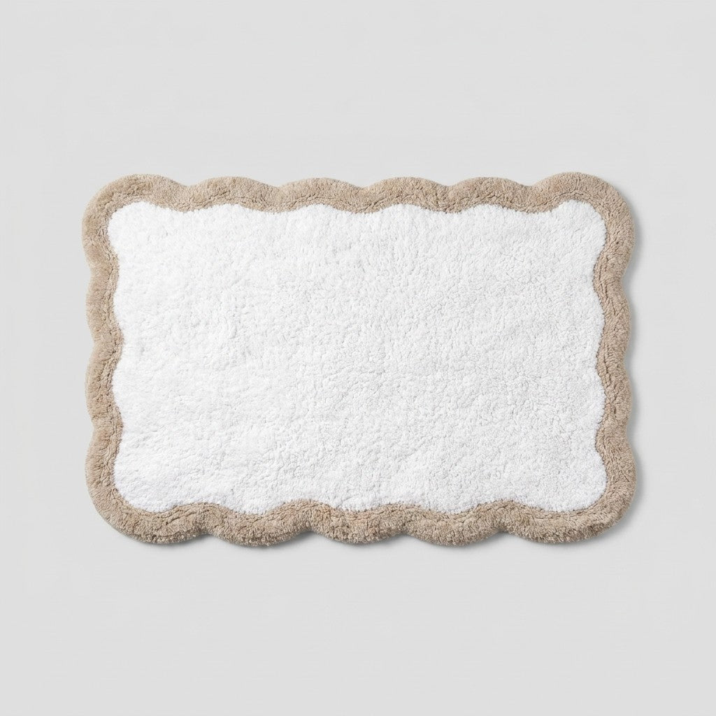 Moda Ripple Bath Mat - Taupe/Ivory