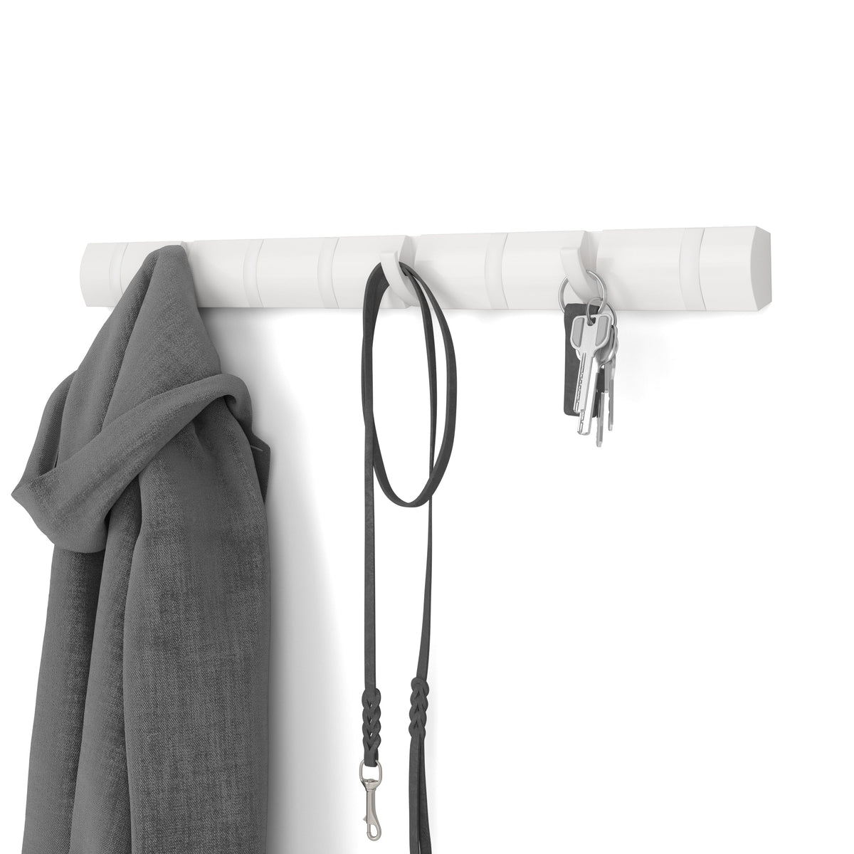 Flip Wall Mounted Hook – White 8 Hook