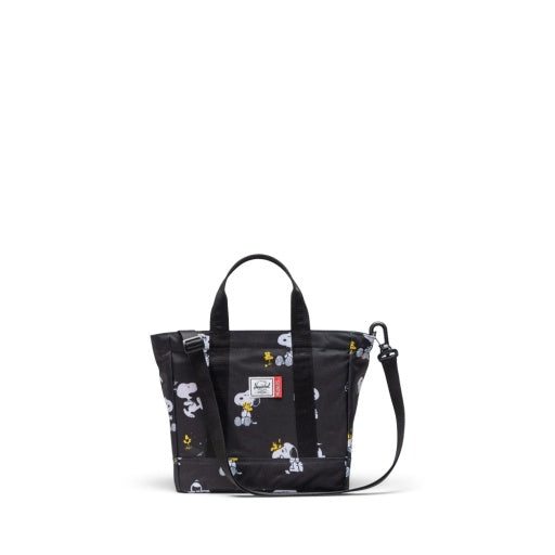 Peanuts® Herschel Heritage™ Small Tote - Snoopy and Woodstock Black