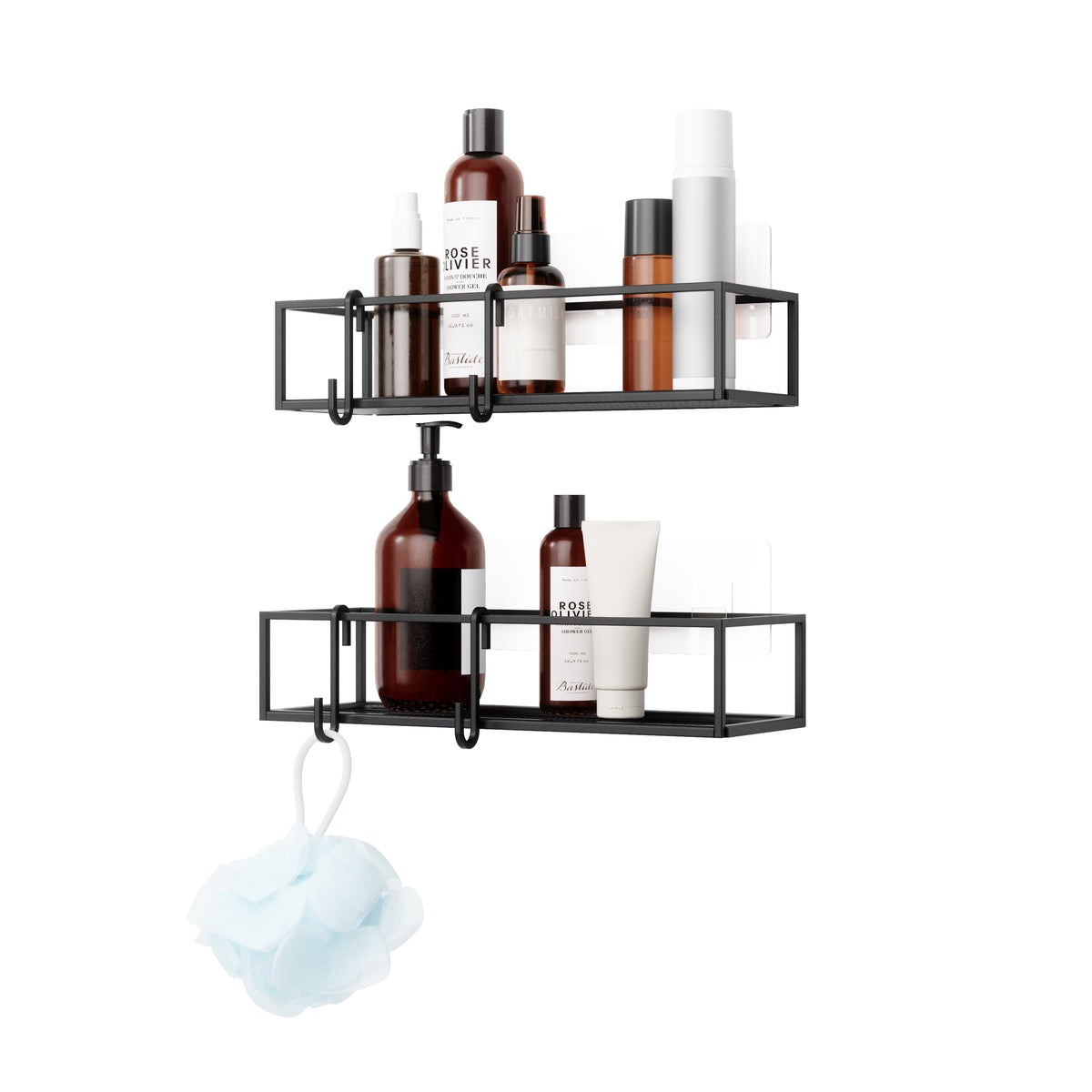 Cubiko Shower Bins, Set of 2 – Black